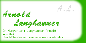 arnold langhammer business card